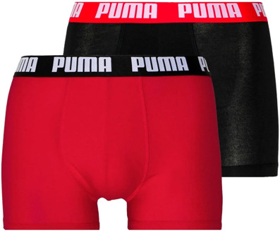 PUMA Basic Boxer 2P - Rood - Heren - maat  L