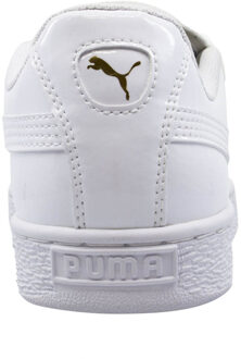 PUMA Basket Crush White Patent Leather Low Lace Up Trainers - Dames Wit
