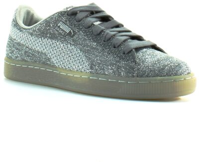 PUMA Basket Knit Metallic Zilver Textiel Heren Lace Up Trainers 363087 01 - EU 37.5 / UK 4.5