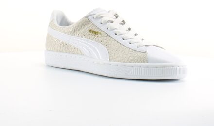 PUMA Basket Krokodil Wit Leer Heren Veterschoenen 358872 01