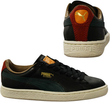 PUMA Basket MMQ Lace Up Leer Textiel Heren Zwart Trainers 355551 02 B73A - EU 36 / UK 3