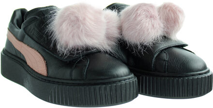 PUMA Basket Platform PomPom Damestrainers Zwart - EU 42 / UK 8