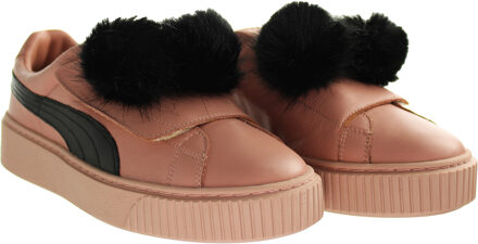 PUMA Basket Platform PomPom Roze Damestrainers - maat EU 36.5 / UK 3.5