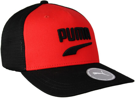PUMA Basketbal Trucker Zwart Rood Unisex Verstelbare Snapback Cap 022557 03