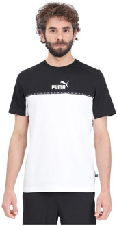 PUMA Bedrukt Logo Katoenen T-Shirt Puma , Black , Heren - M