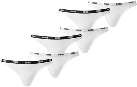 PUMA Bikini Slip Dames Wit 6-Pack-S