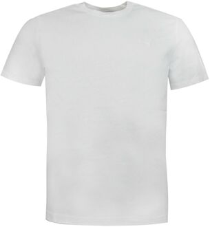 PUMA Blank Heren Effen T-shirt Korte Mouw Crew Hals T-shirt Top Wit 819885 01 - maat S