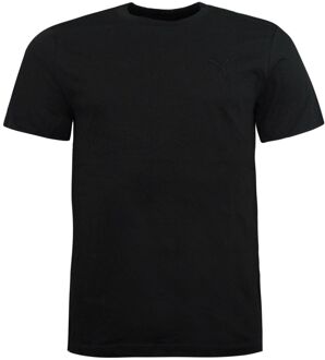 PUMA Blank Heren Effen T-shirt Korte Mouw Crew Hals T-shirt Top Zwart 819885 20 - S