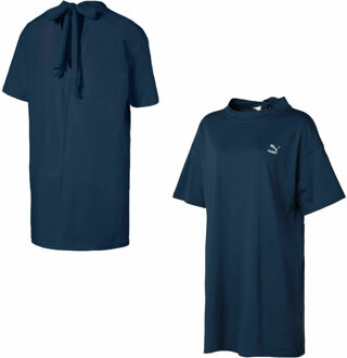 PUMA Bow Elongated Womens Oversize Fit Blue Short Sleeves Tee Top 850236 50 Blauw - EU 42 / UK 8