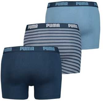 PUMA Boxershort 3 boxershorts Basic Stripe Design Blue/Lime-S