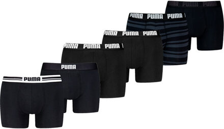 PUMA Boxershorts 6-pack Black-S Zwart - S