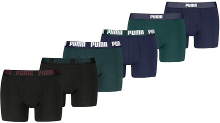 PUMA Boxershorts 6-pack Green / Navy / Black-L - L