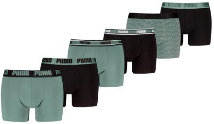 PUMA Boxershorts 6-pack Sage / Black-XXL Groen / Zwart - XXL