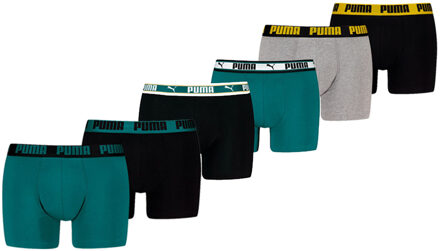 PUMA Boxershorts 6-pack Seagreen / Black-M - M
