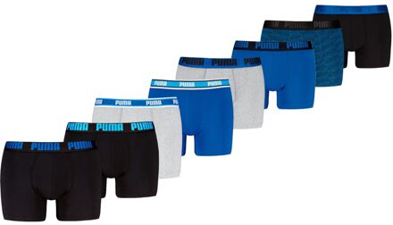 PUMA Boxershorts 8-pack Black / Blue / Grey Melange-L Zwart / Blauw / Grijs - L