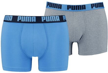 PUMA Boxershorts Basic 2-pack Regal Blue / Mid Gey-L Blauw,Grijs - L