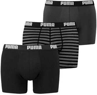 PUMA boxershorts Basic 3-Pack Zwart stripe