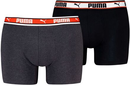 PUMA Boxershorts Dual Logo 2-pack Black/Red-L