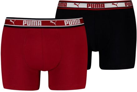 PUMA Boxershorts Dual Logo 2-pack Burgundy-S - S