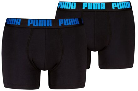PUMA Boxershorts Everyday Basic 2-pack Black / Blue-M Zwart - M