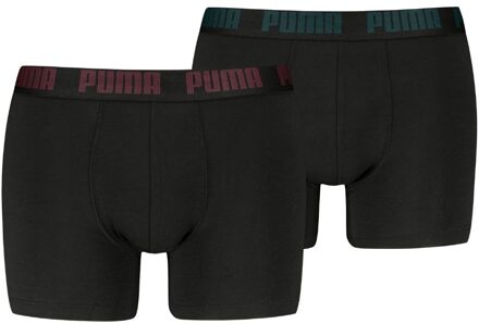 PUMA Boxershorts Everyday Basic 2-pack Black / Burgundy / Green-M - M