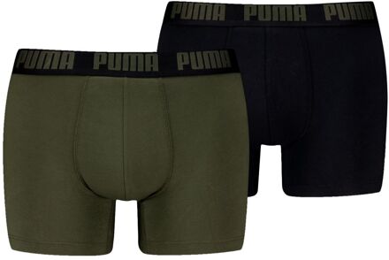 PUMA Boxershorts Everyday Basic 2-pack Forest Night Tonal-S Groen - S