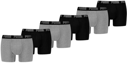 PUMA Boxershorts Everyday Basic 6-pack Grey Melange / Black-L Grijs,Zwart - L