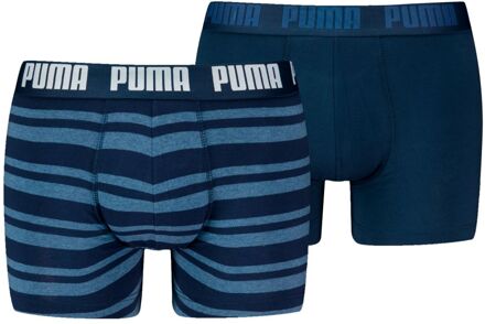PUMA Boxershorts Everyday Heritage Stripe 2-pack Denim-L Blauw - L