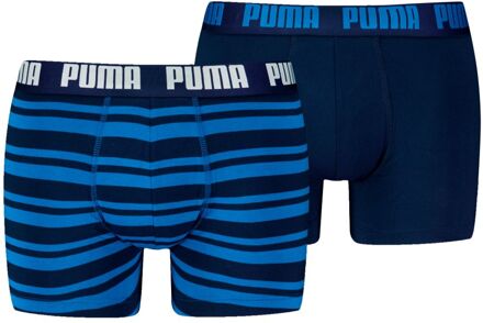 PUMA Boxershorts Everyday Heritage Stripe 2-pack True Blue Combo-L Blauw - L