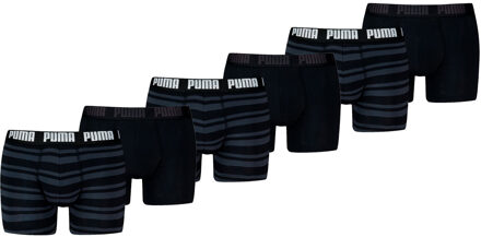 PUMA Boxershorts Everyday Heritage Stripe 6-pack Black / Black-S Black/Black