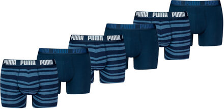 PUMA Boxershorts Everyday Heritage Stripe 6-pack Denim-M Blauw - M
