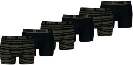PUMA Boxershorts Everyday Heritage Stripe 6-pack Forest Night Tonal-M Groen - M