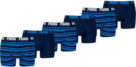 PUMA Boxershorts Everyday Heritage Stripe 6-pack True Blue Combo-L Blauw - L