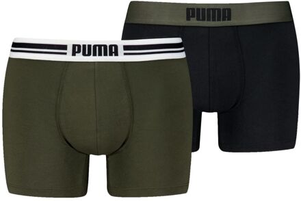 PUMA Boxershorts Everyday Placed Logo 2-pack Forest Night-L Groen