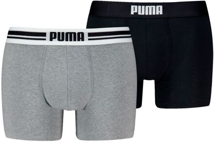 PUMA Boxershorts Everyday Placed Logo 2-pack Grey Melange / Black-S Grey Melange/Black - S