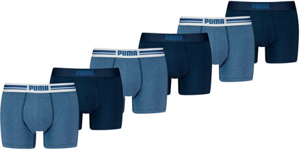 PUMA Boxershorts Everyday Placed Logo 6-pack Denim-L Blauw