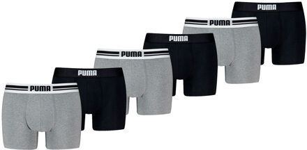 PUMA Boxershorts Everyday Placed Logo 6-pack Grey Melange / Black-L Zwart,Grijs
