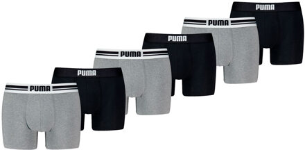 PUMA Boxershorts Everyday Placed Logo 6-pack Grey Melange / Black-M Grey/black
