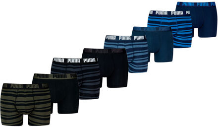 PUMA Boxershorts Heritage Stripe 8-pack Multicolor-L Zwart,Grijs,Blauw,Groen - L