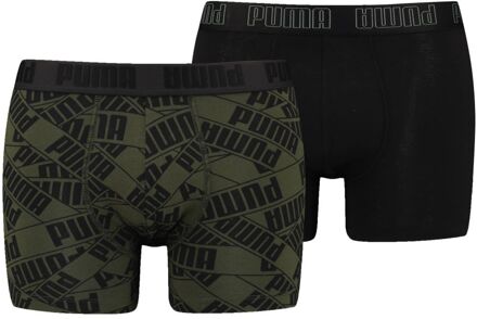 PUMA Boxershorts Print 2-pack Forest Night / Black-L