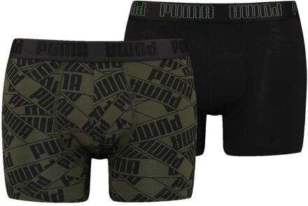 PUMA Boxershorts Print 2-pack Forest Night / Black-M