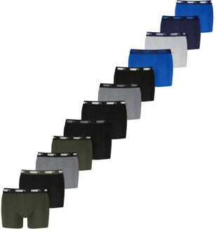 PUMA Boxershorts Promo 12-pack Solid Zwart / Blauw / Groen-XL - XL