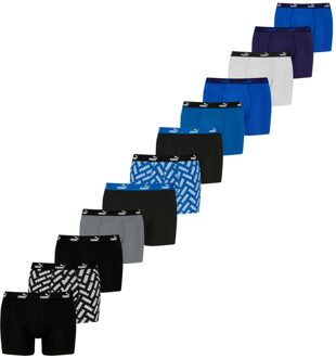 PUMA Boxershorts Promo 12-pack Zwart / Blauw-L - L