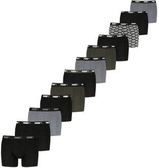 PUMA Boxershorts Promo 12-pack Zwart / Groen-L - L