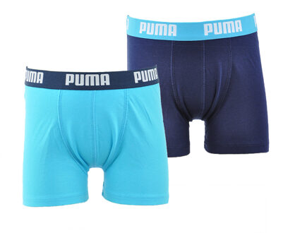 PUMA Boys Basic Boxer 2 Pack - Ondergoed kids Blauw - 140