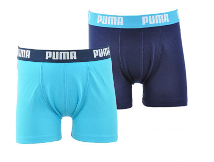 PUMA Boys Basic Boxer 2 Pack - Ondergoed kids Blauw - 152