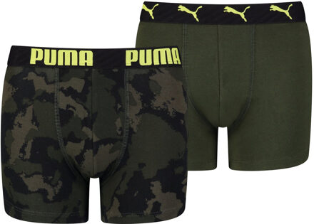 PUMA Boys Camo Boxer 2P - Onderbroeken Groen - 134 - 140