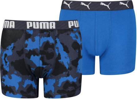 PUMA Boys Camo Boxer 2P - Ondergoed Blauw - 122 - 128