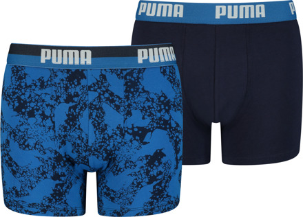 PUMA Boys Camouflage AOP Boxer - Jongens Boxershorts Blauw - 128
