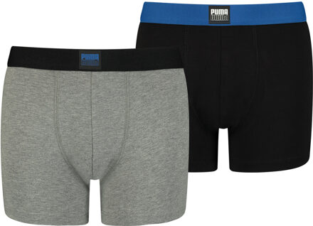 PUMA Boys Placed Logo Boxer Blue Combo 2-Pack-122/128 - 122/128